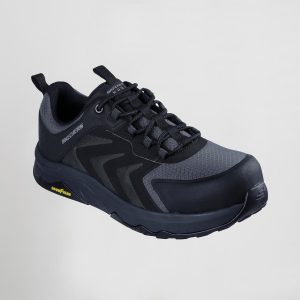 Calzado de seguridad Skechers negro con puntera de carbono y suela antideslizante SK200255