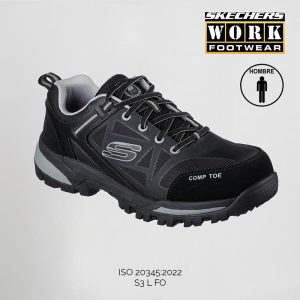 Zapatilla laboral Skechers de seguridad gris