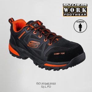 Calzado laboral Skechers de seguridad naranja