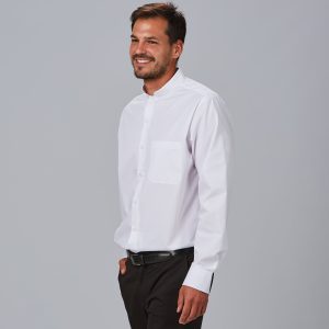 Camisa de hombre blanca cuello mao m/larga 296000 perfil