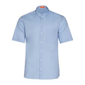 camisa hombre mangas cortas cuello tirilla celeste 927141-19