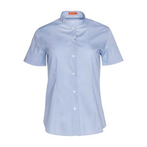 camisa mujer mangas cortas cuello tirilla celeste 947141-19