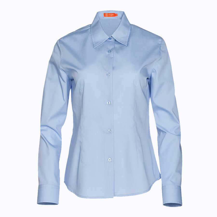 Camisa celeste de mujer de cuello camisero para hostelería 931141-19