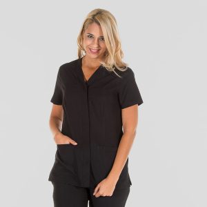 Chaqueta sanitaria mujer microfibra cierre central color negro