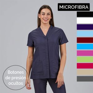 Chaquetas sanitarias mujer microfibra cierre central