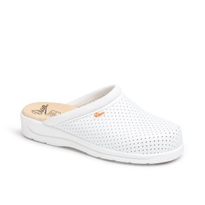 Zueco sanitario perforado abierto pisa blanco