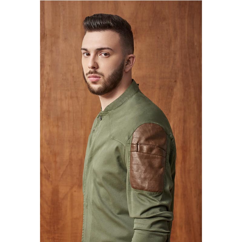 Chaqueta chef hombre slim fit kaki 4140 modelo hombro