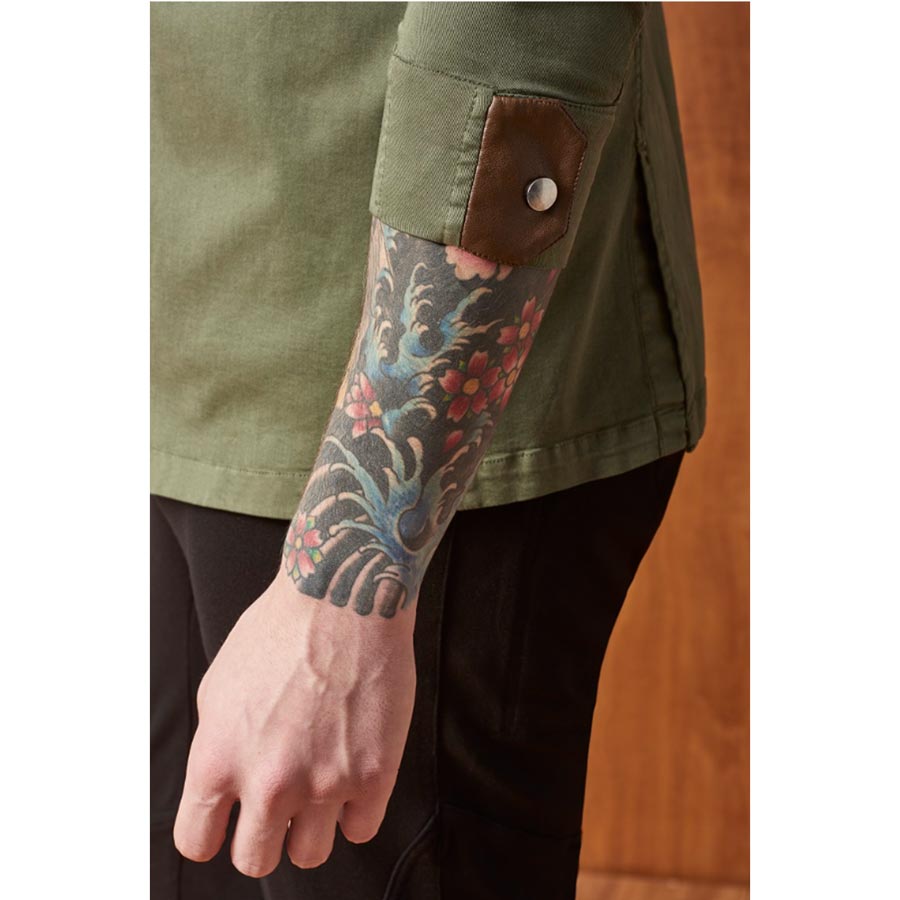 Chaqueta chef hombre slim fit kaki 4140 modelo manga