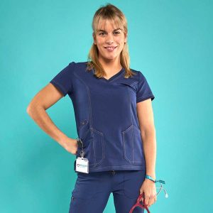 Casaca sanitaria de mujer Energy LS22176 marino delantero