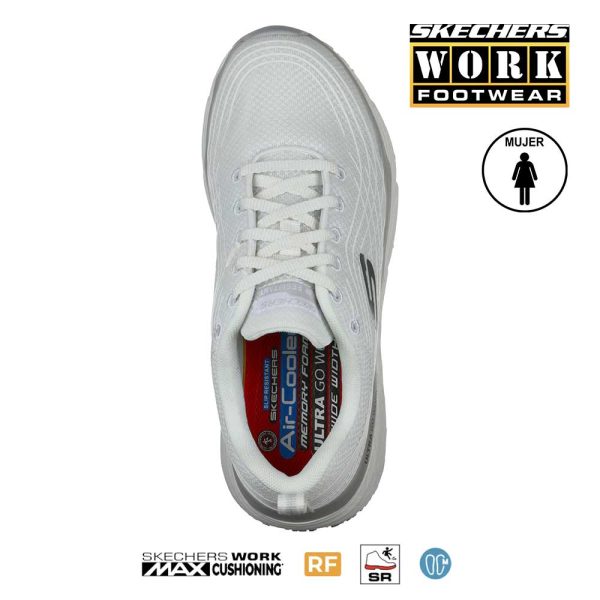 Zapato deportivo Skechers de mujer 108016 blanco planta