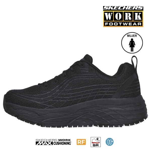 Zapato deportivo Skechers de mujer 108016 negro perfil