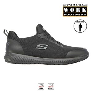 Calzado hombre con cordones elásticos marca Skechers 200051 perfil con logo de marca