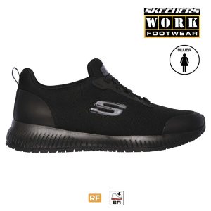 Calzado mujer con cordones elásticos marca Skechers 77222-001 perfil marca