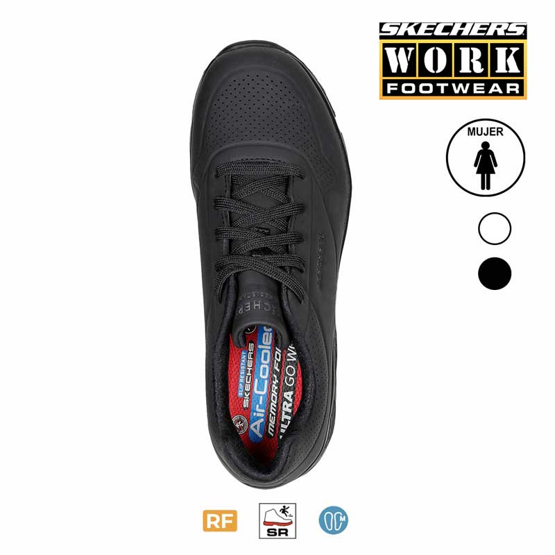 Memory Foam Skechers Work Mujer Negro Zapatilla Skechers Mujer