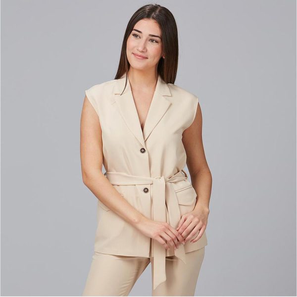 Americana sin mangas de mujer 600037 beige