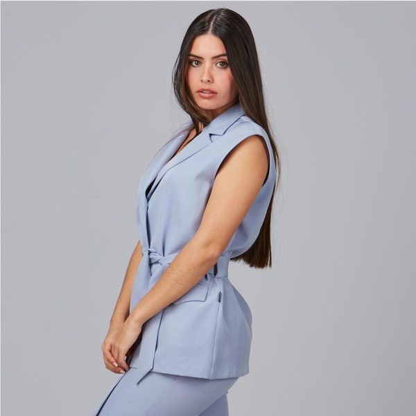 Americana sin mangas de mujer 600037 celeste perfil