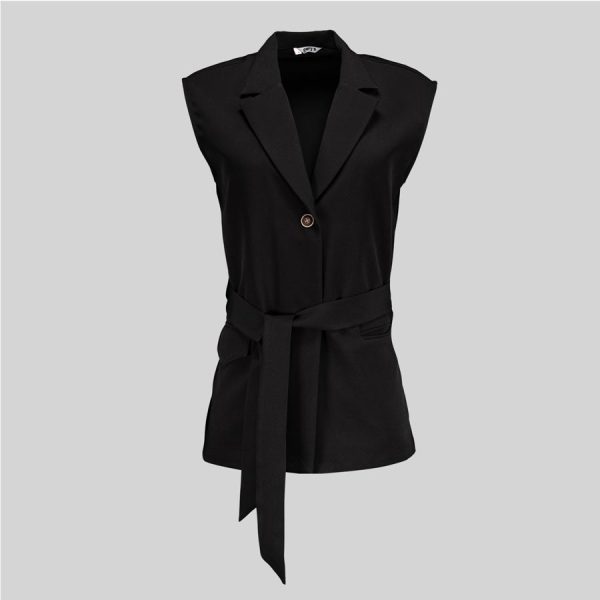Americana mujer sin mangas negra 600037