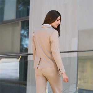 Espalda chaqueta beige sin forro mujer 20752003