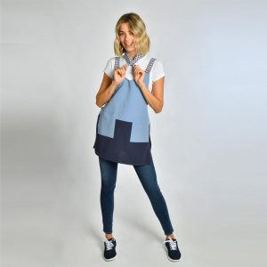 Estola laboral azul de mujer loneta completa 8076384