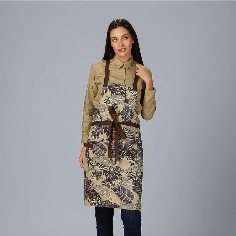 Mandil con peto hojas marino 100035