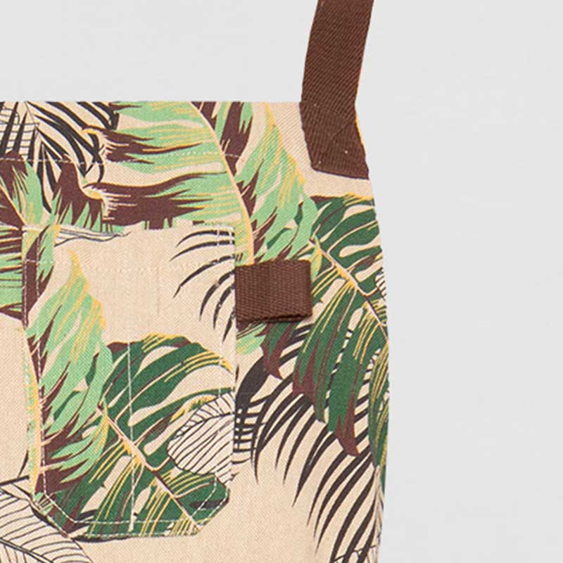 Mandil con peto hojas verdes 100035 estampado