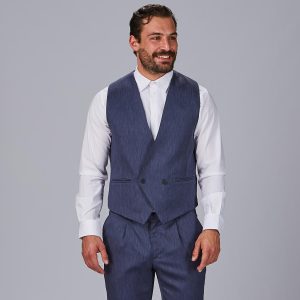 Chaleco de hombre cruzado azul 950014-104