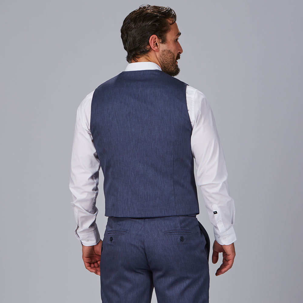 Chaleco de hombre cruzado azul 950014-104 espalda