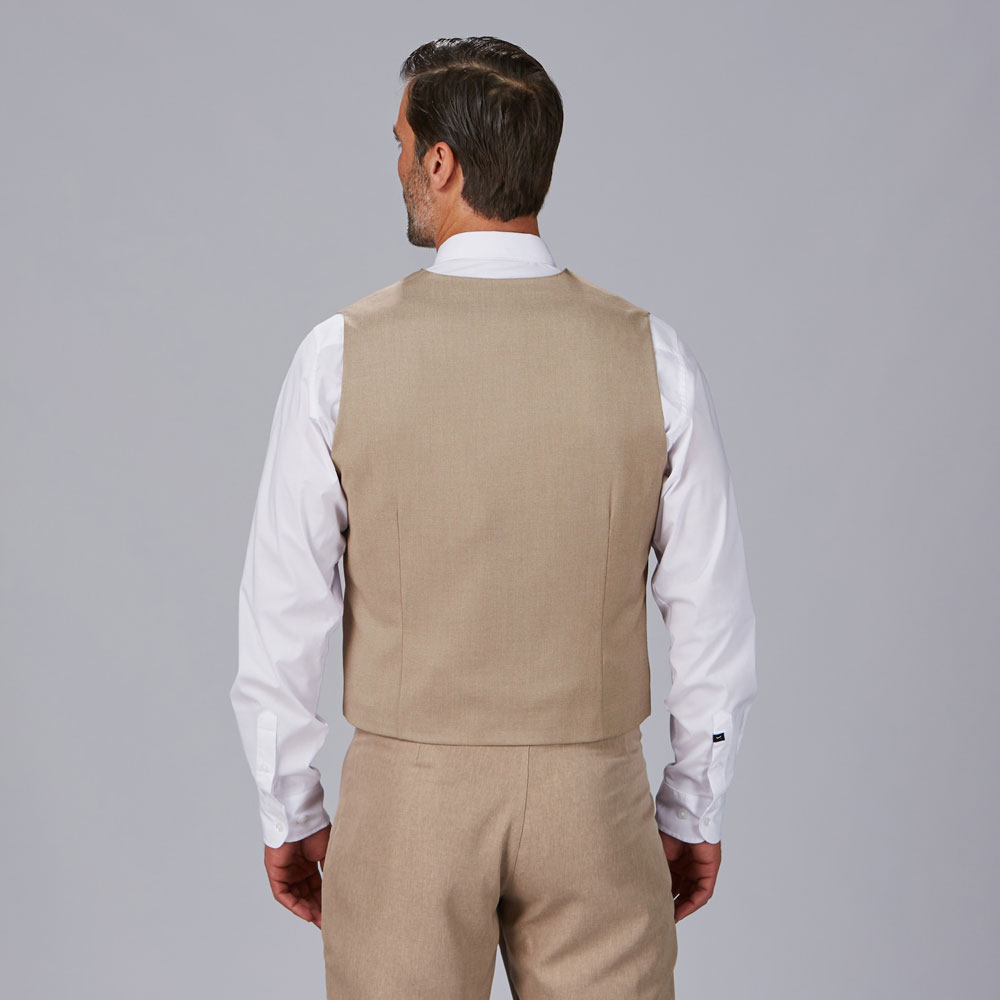 Chaleco de hombre cruzado beige 950014-142 espalda
