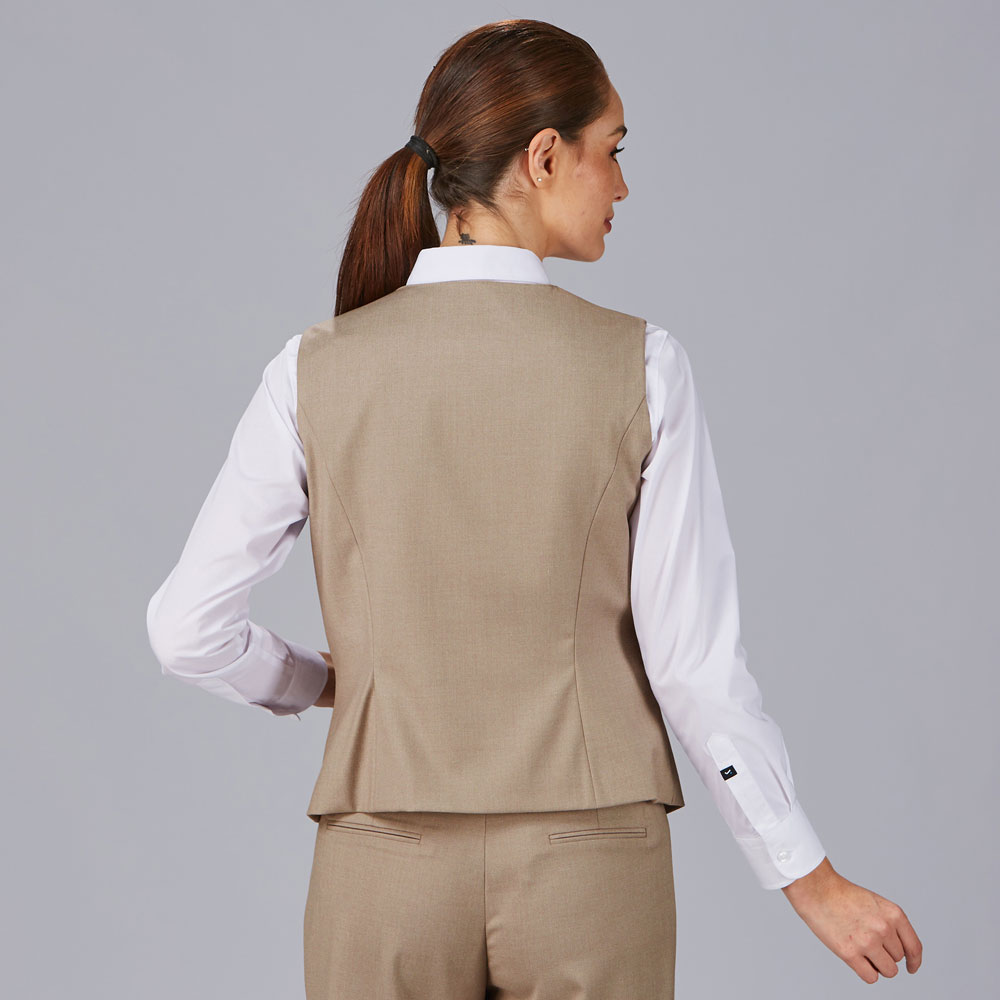 Chaleco de mujer cruzado beige 950015-142 espalda