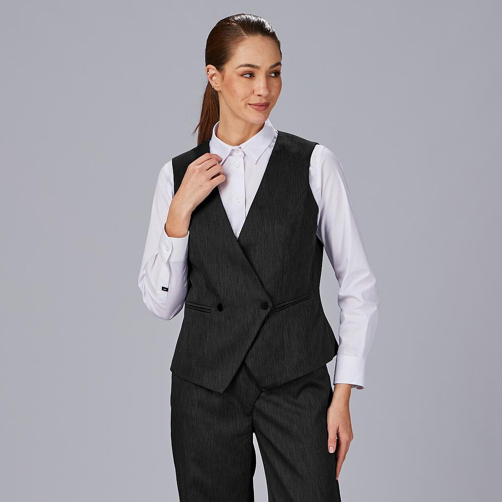 Chaleco negro de mujer cruzado 950019