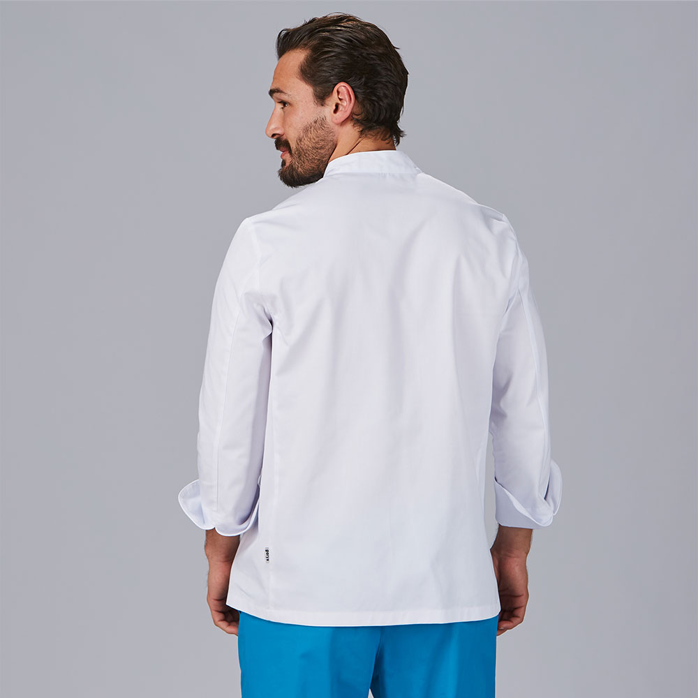 Chaqueta blanca de cocina en manga larga 9432 espalda