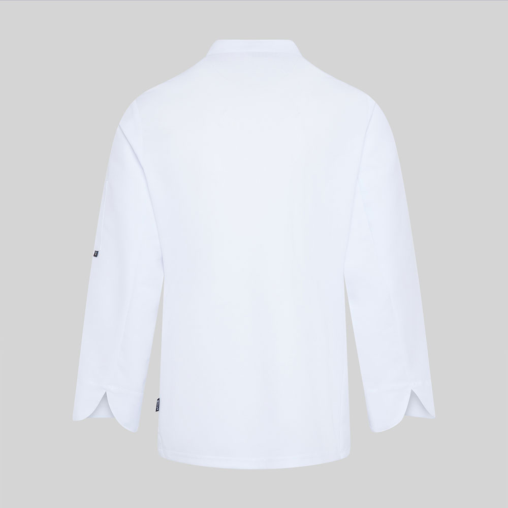 Chaqueta de cocina blanca en manga larga 9432 trasero