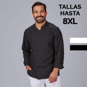 Chaquetas de cocina negra y blanca en manga larga 9432