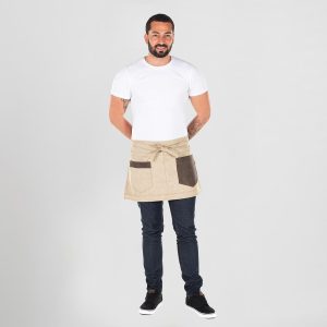 Mandil corto beige arpillera 148400-110 frontal